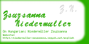 zsuzsanna niedermuller business card