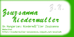zsuzsanna niedermuller business card